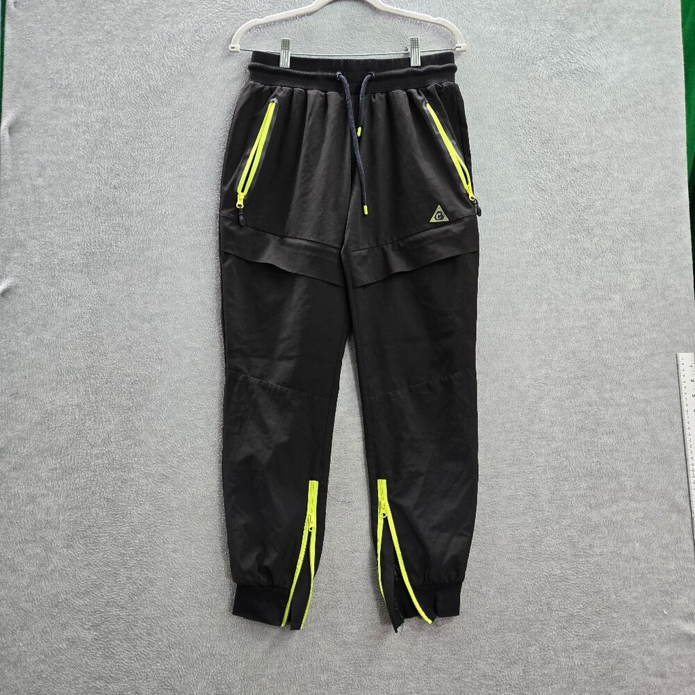 Cookies Sf‎ Men Pants Medium Black Green Neon Jogger Zipped Pockets 28 in Inseam